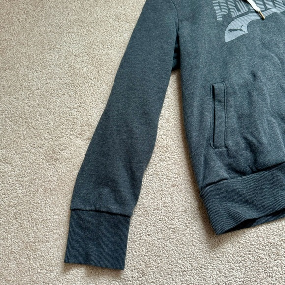 ๐ด 3 for $15 PUMA Dark Gray Heather Womens Fleece Logo Hoodie Size Large EUC - Picture 4 of 10
